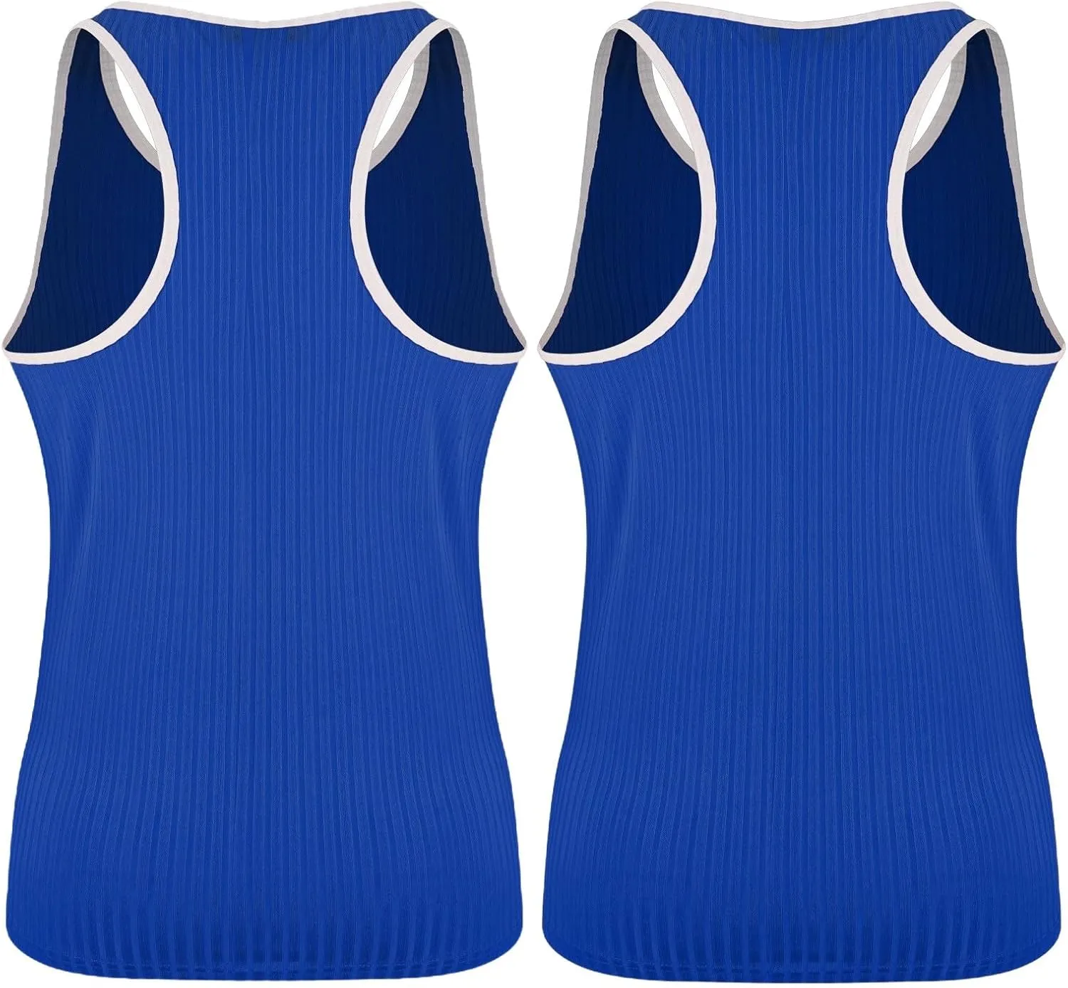 2 Pack Men's Muscle Cut Off Shirts Stretch Ribbed Knit Sleeveless Shirt Bodybuilding Gym Athletic Workout Tank Tops