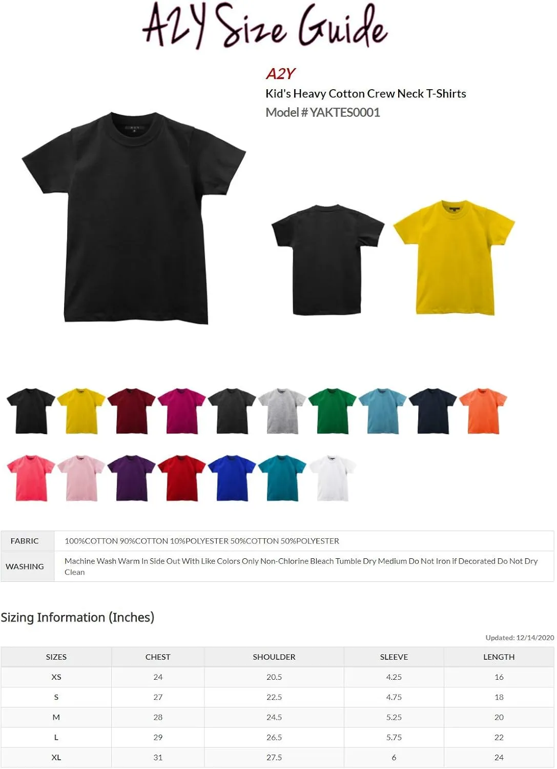 A2Y Kid's Heavy Cotton Crew Neck T-Shirts