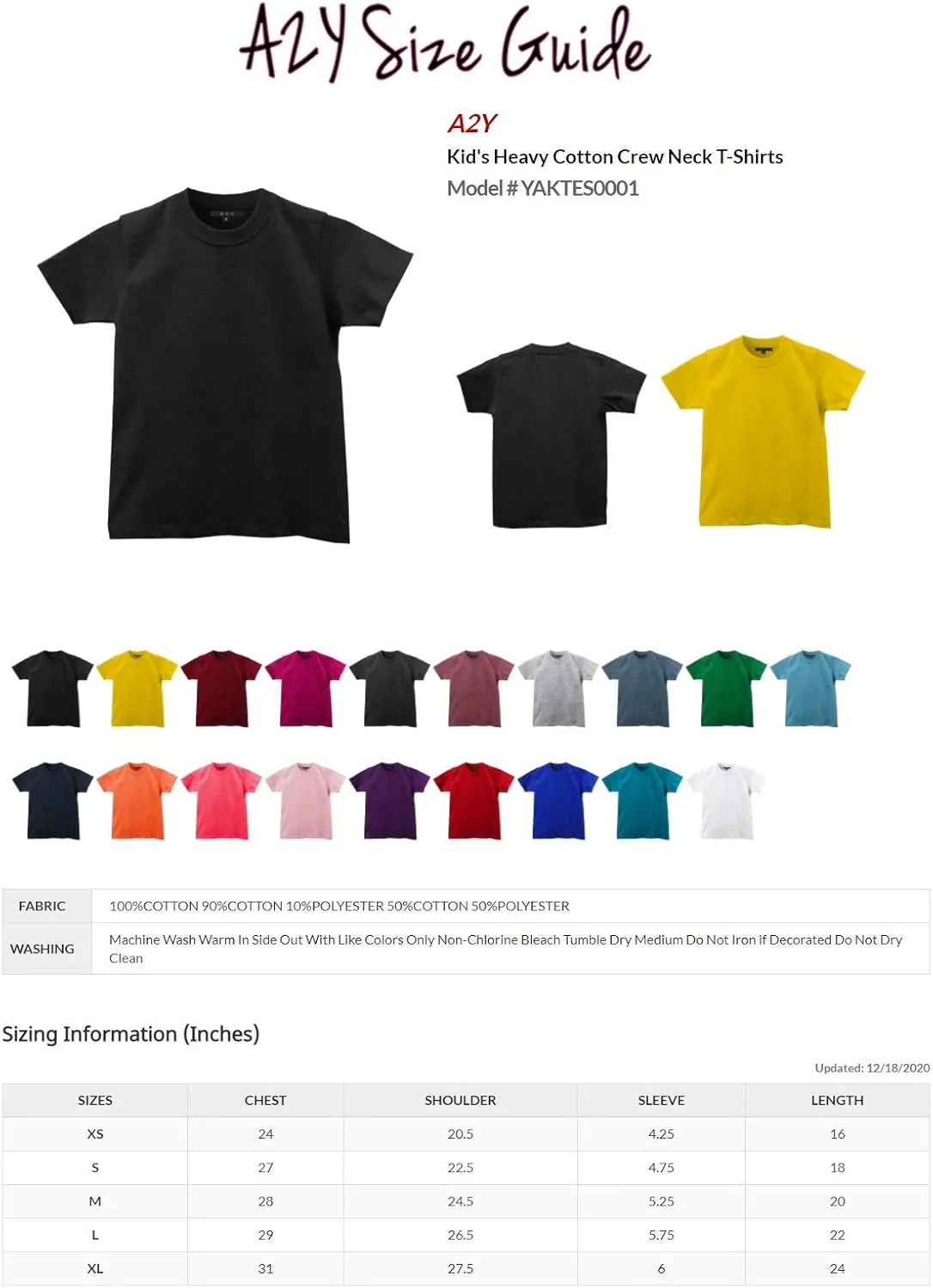 A2Y Kid's Heavy Cotton Crew Neck T-Shirts