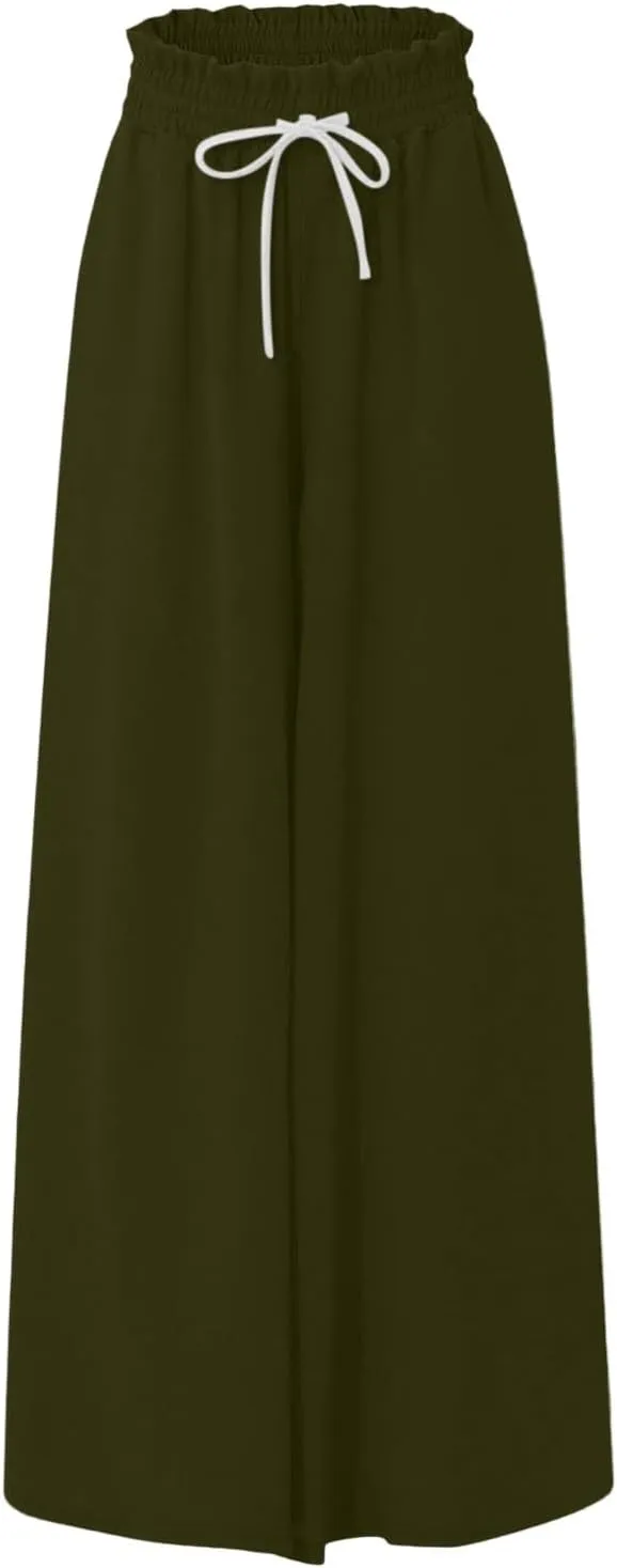 ADHOWBEW Floral Skirts for Women Summer Smocked Floral Print Beach Casual Elastic Waist Cotton Skirts