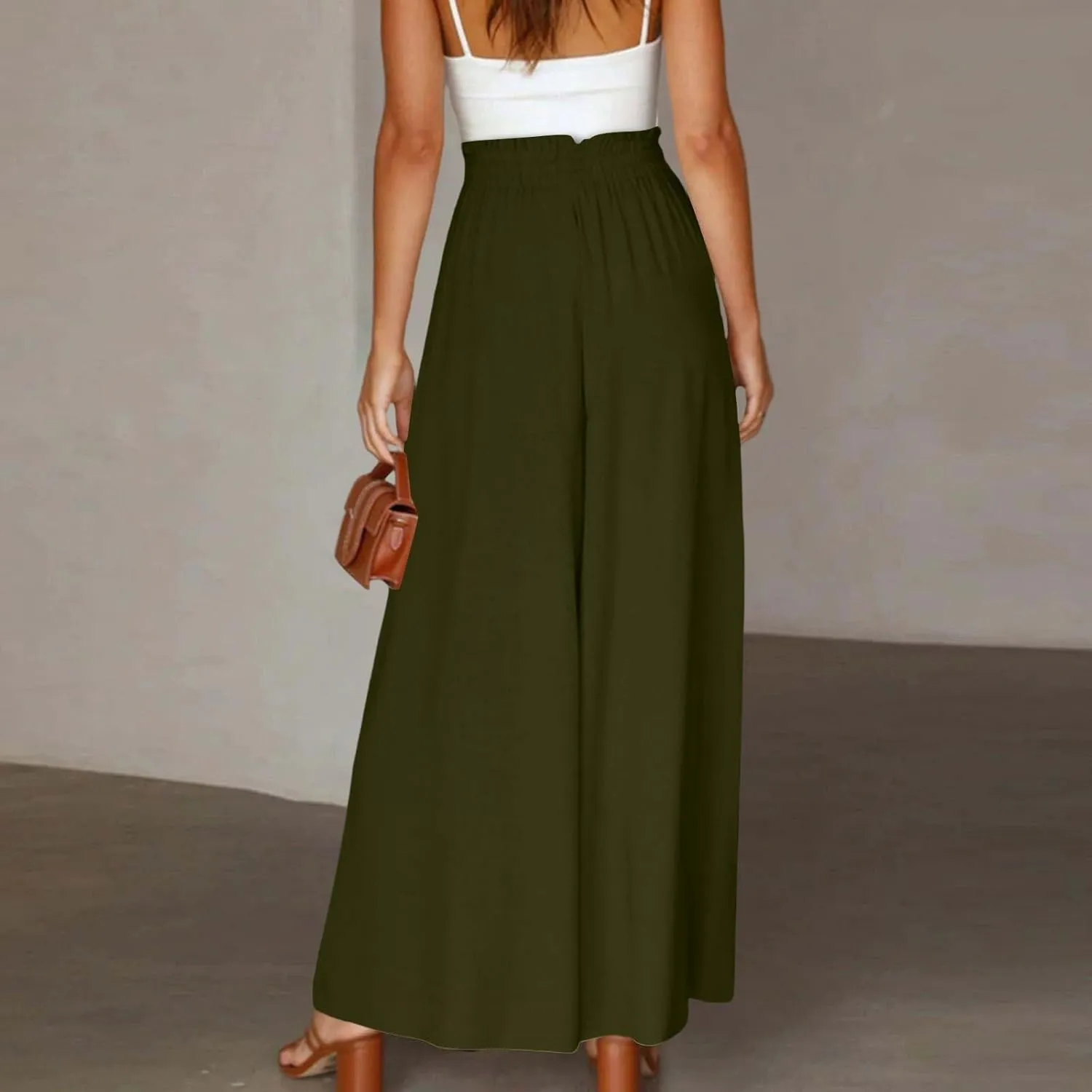 ADHOWBEW Floral Skirts for Women Summer Smocked Floral Print Beach Casual Elastic Waist Cotton Skirts