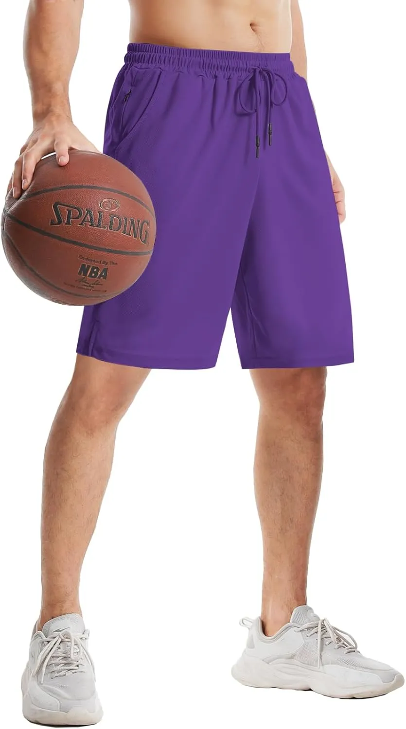 Aolesy Men's Basketball Shorts 7"/9" Athletic Gym Shorts with Zip Pockets Lightweigh Quick Dry Mesh Workout Shorts