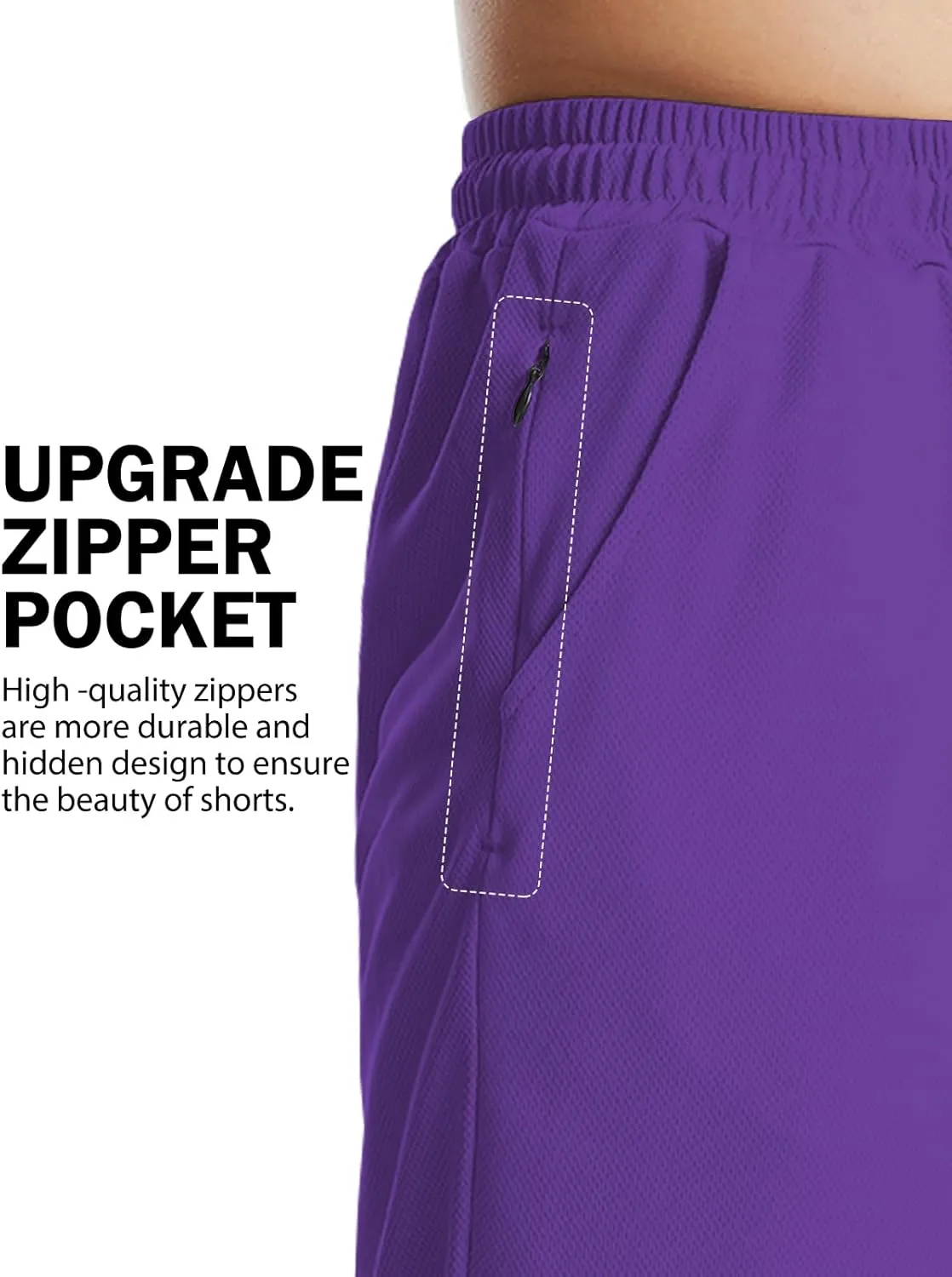 Aolesy Men's Basketball Shorts 7"/9" Athletic Gym Shorts with Zip Pockets Lightweigh Quick Dry Mesh Workout Shorts
