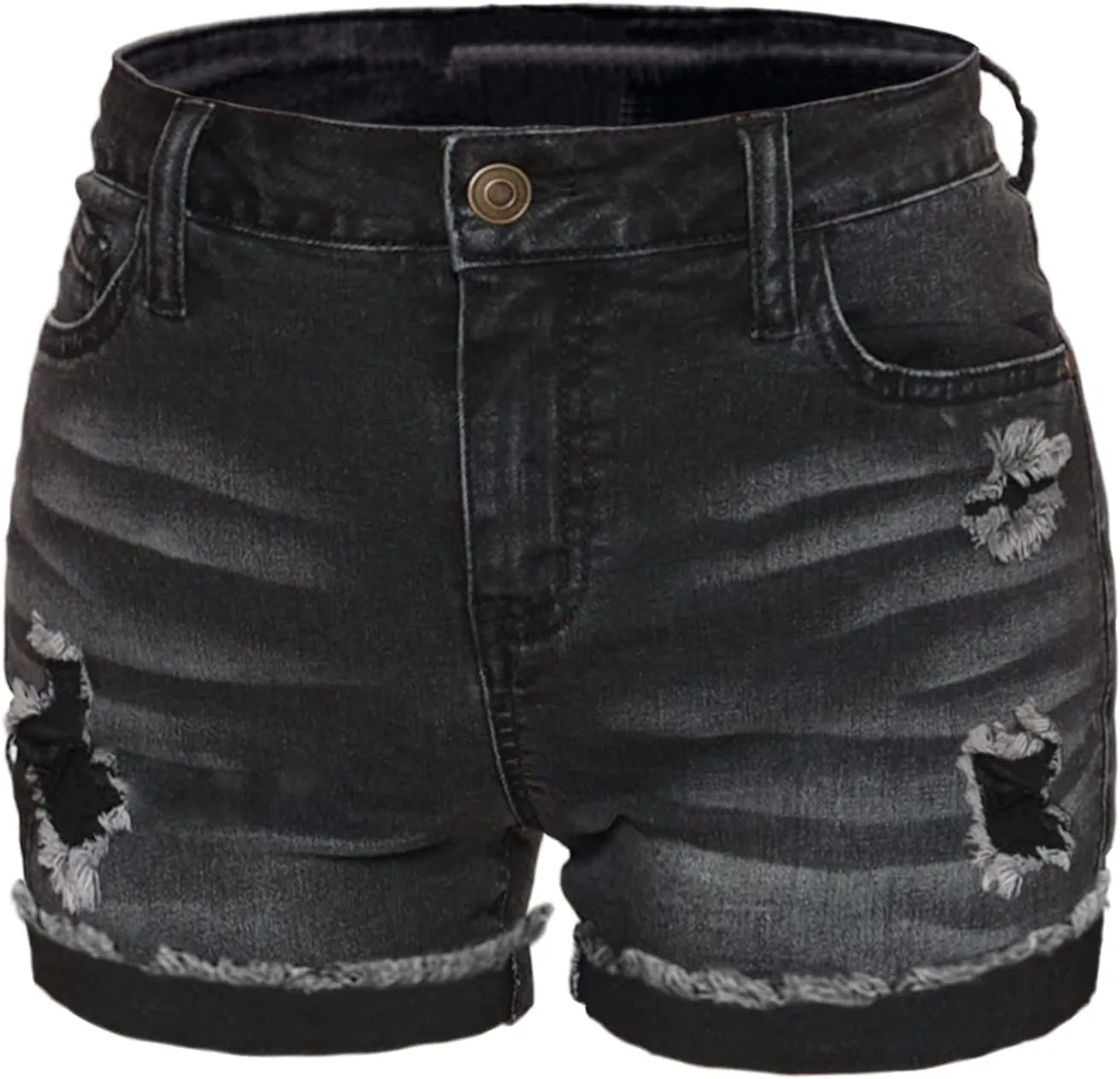 Atditama Women's Summer Ripped Jean Shorts Stretch Skinny Frayed Denim Shorts Beach Casual Women Shorts