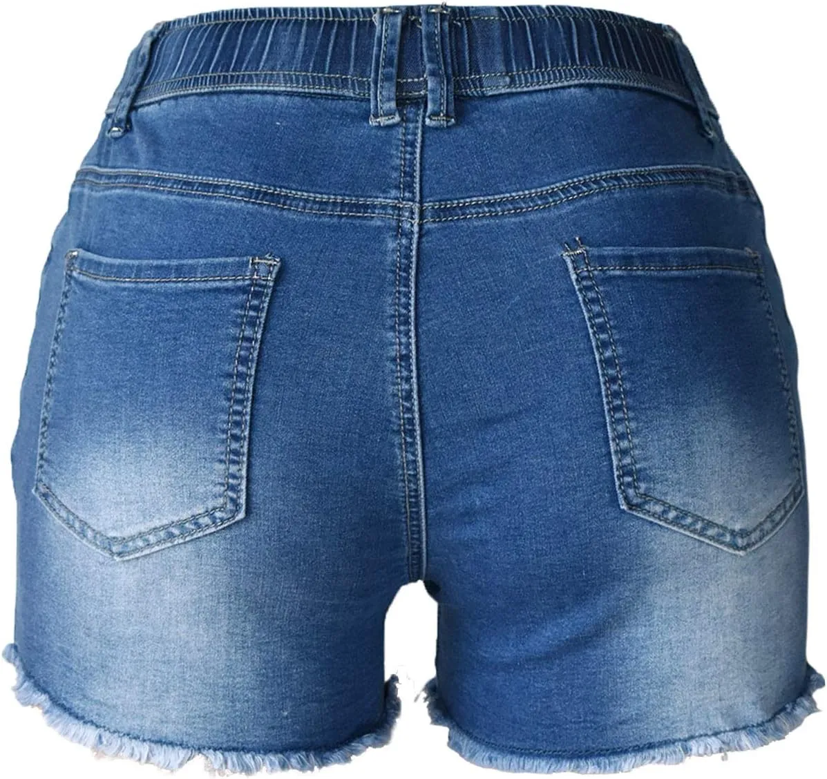 Atditama Women's Summer Ripped Jean Shorts Stretch Skinny Frayed Denim Shorts Beach Casual Women Shorts
