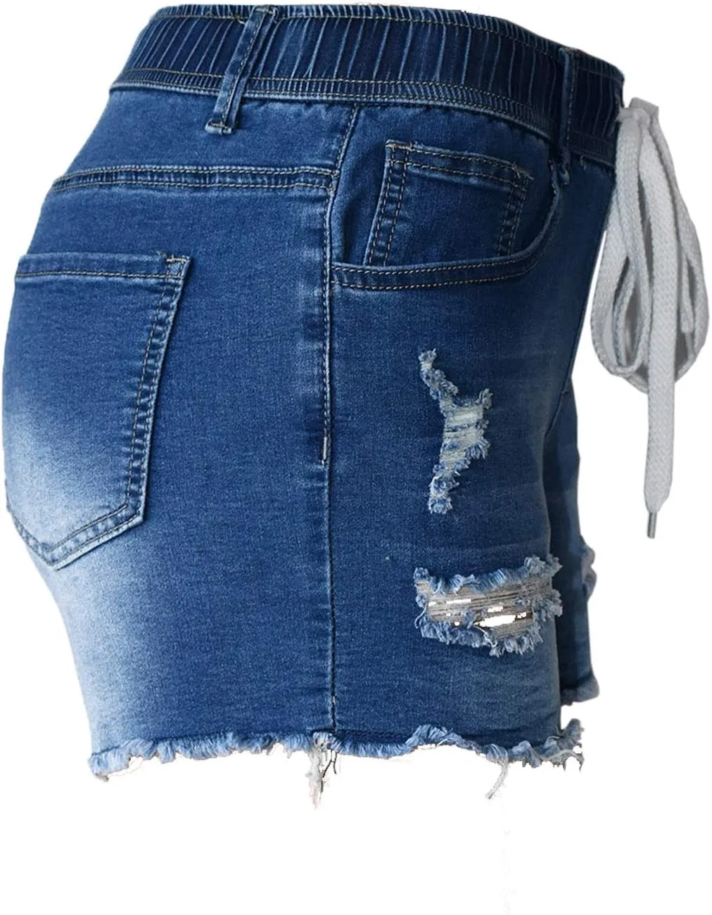 Atditama Women's Summer Ripped Jean Shorts Stretch Skinny Frayed Denim Shorts Beach Casual Women Shorts