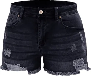 Atditama Women's Summer Ripped Jean Shorts Stretch Skinny Frayed Denim Shorts Beach Casual Women Shorts