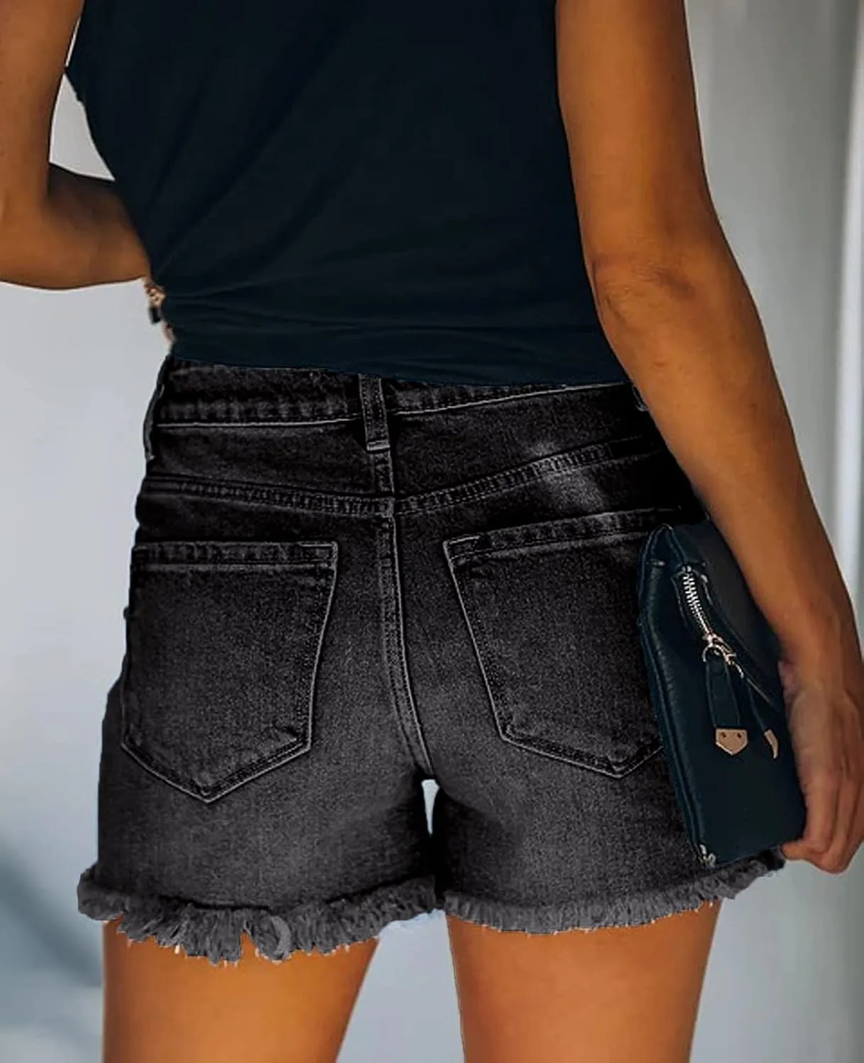 Atditama Women's Summer Ripped Jean Shorts Stretch Skinny Frayed Denim Shorts Beach Casual Women Shorts