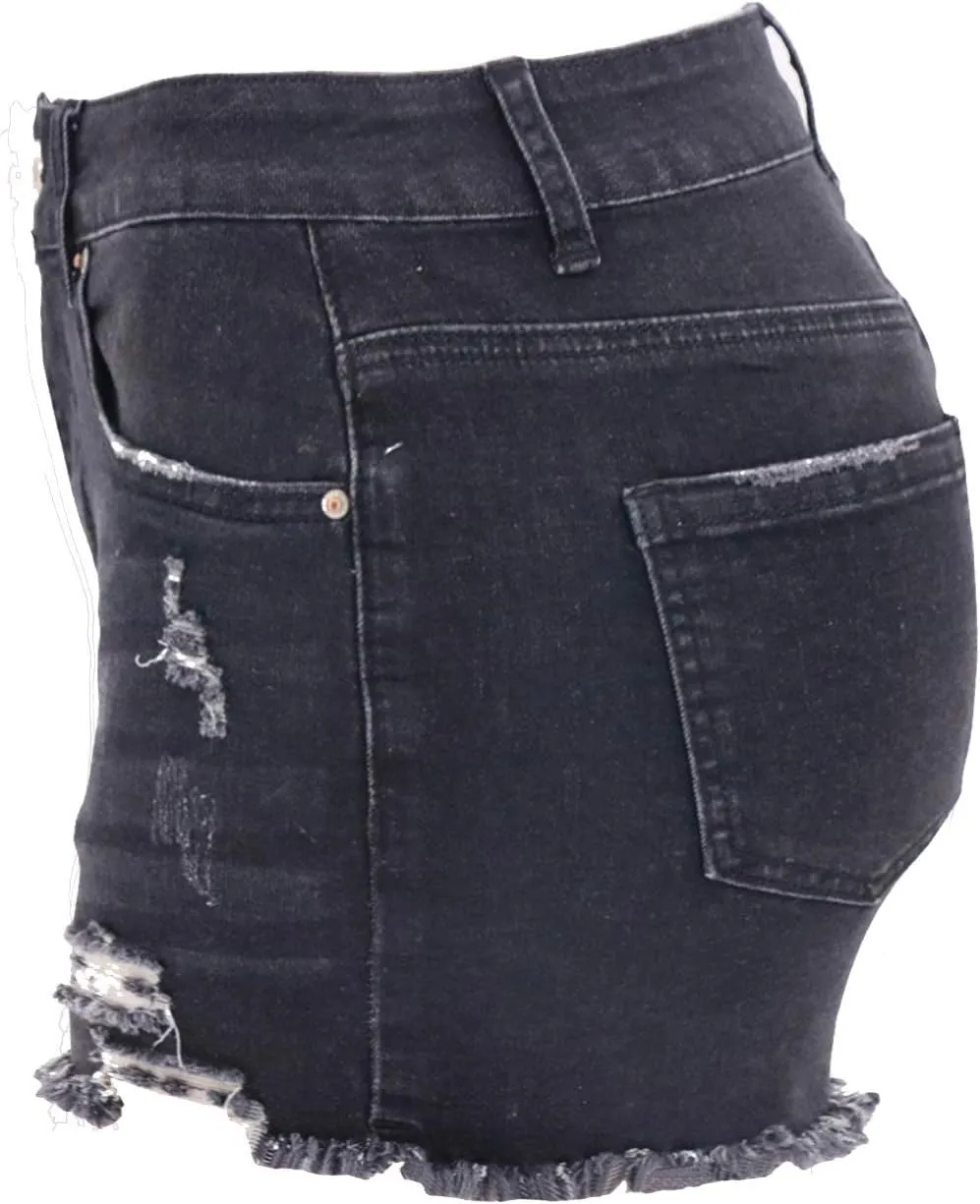 Atditama Women's Summer Ripped Jean Shorts Stretch Skinny Frayed Denim Shorts Beach Casual Women Shorts