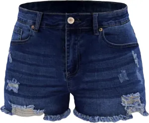 Atditama Women's Summer Ripped Jean Shorts Stretch Skinny Frayed Denim Shorts Beach Casual Women Shorts