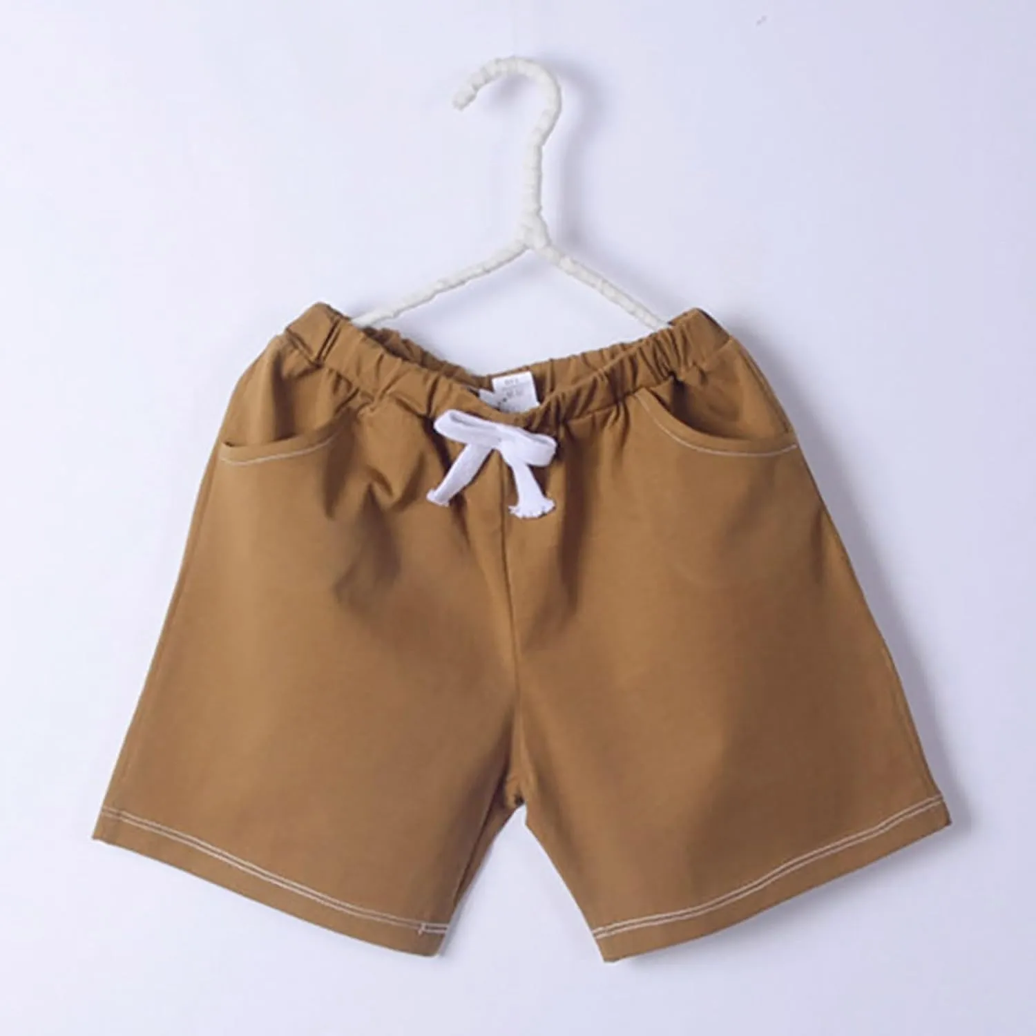 Baby Boys Pull On Cargo Shorts Cotton Drawstring Stretch Chino Shorts for Girls Summer Toddler Joggers Pockets