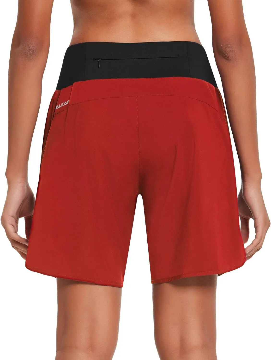 baleaf Womens' 7" Long Running Athletic Shorts with Liner High Waist Workout Gym Quick Dry Soft Split Leg Zipper Pocket
