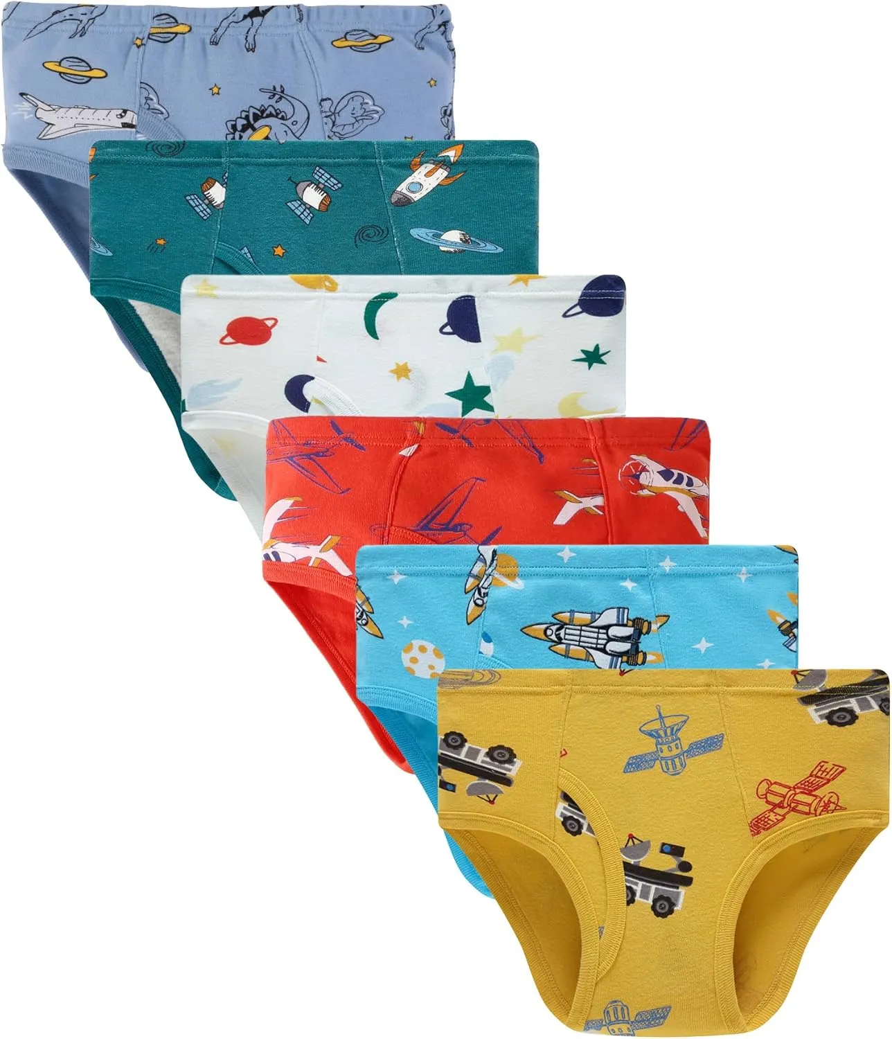 Boboking 100% Cotton Little Boys Briefs Soft Dinosaur Truck Toddler Underwear