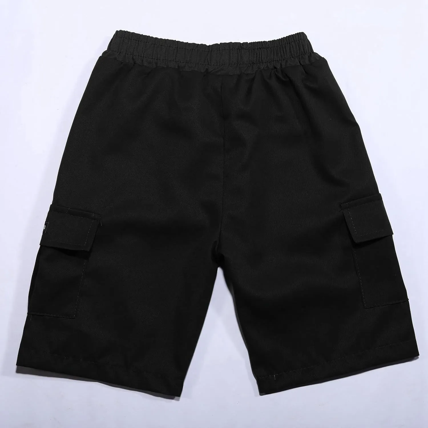 Boy's Baggy Cargo Shorts Straight Leg Cool Shorts Flap Pocket Letter Patched Short