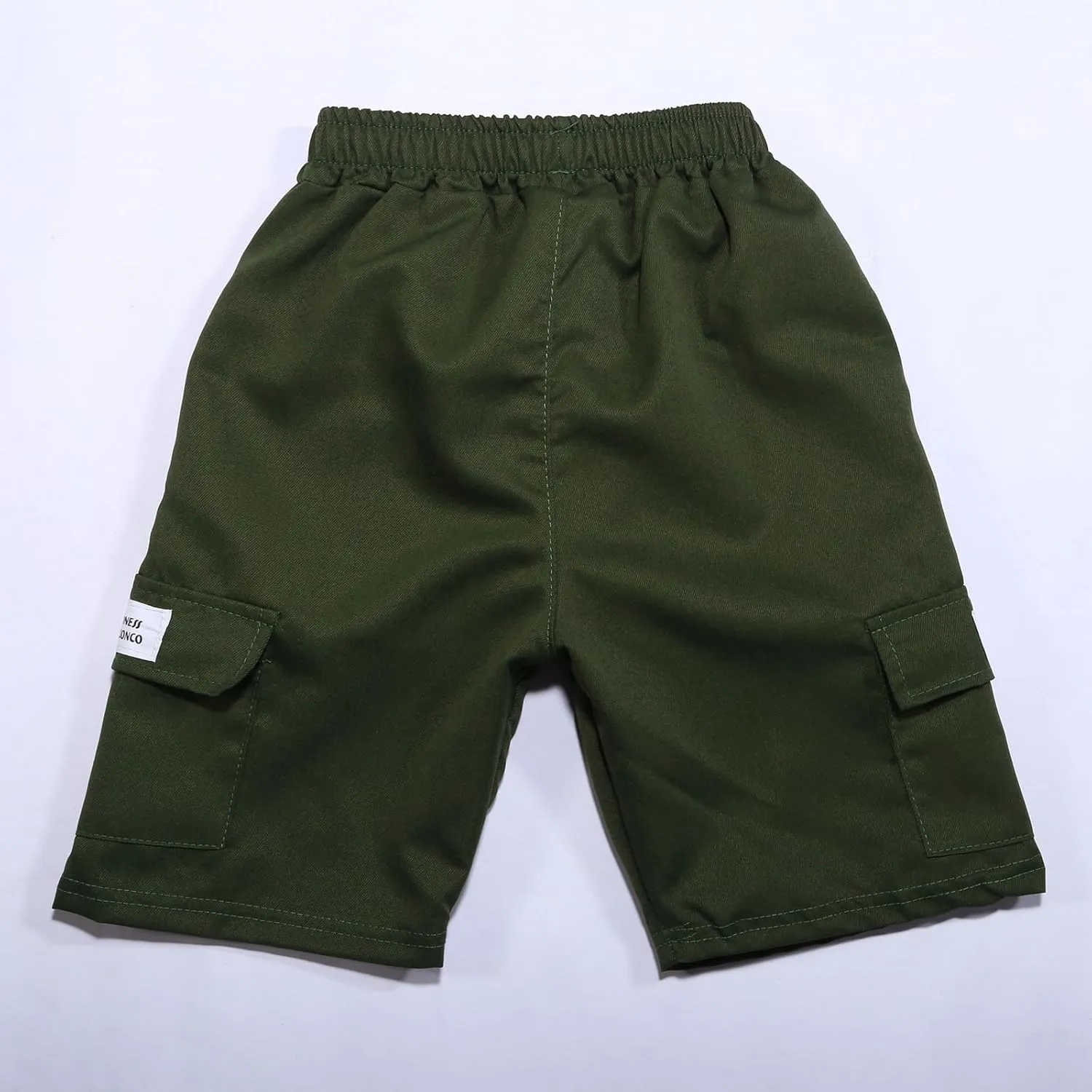 Boy's Baggy Cargo Shorts Straight Leg Cool Shorts Flap Pocket Letter Patched Short