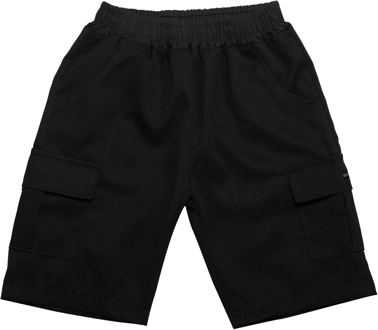 Boy's Baggy Cargo Shorts Straight Leg Cool Shorts Flap Pocket Letter Patched Short