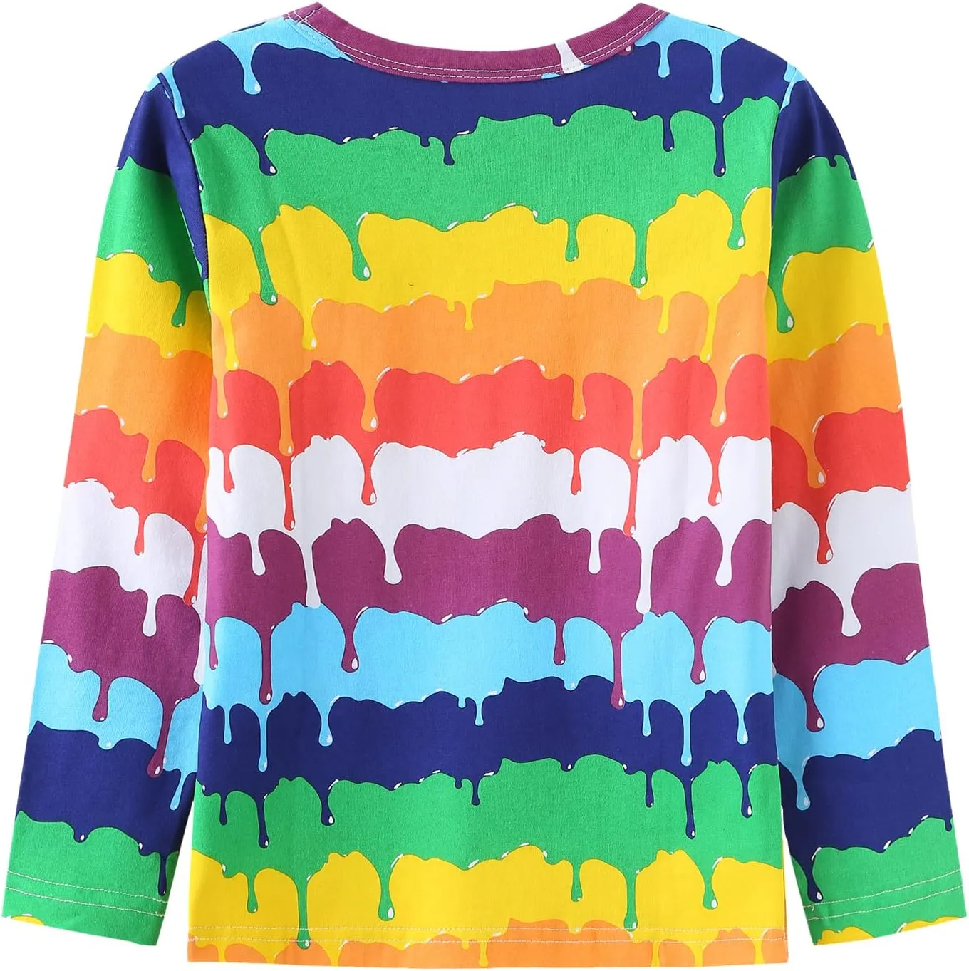 Boys Cotton Long Sleeve T-Shirts Rainbow Striped Shirts