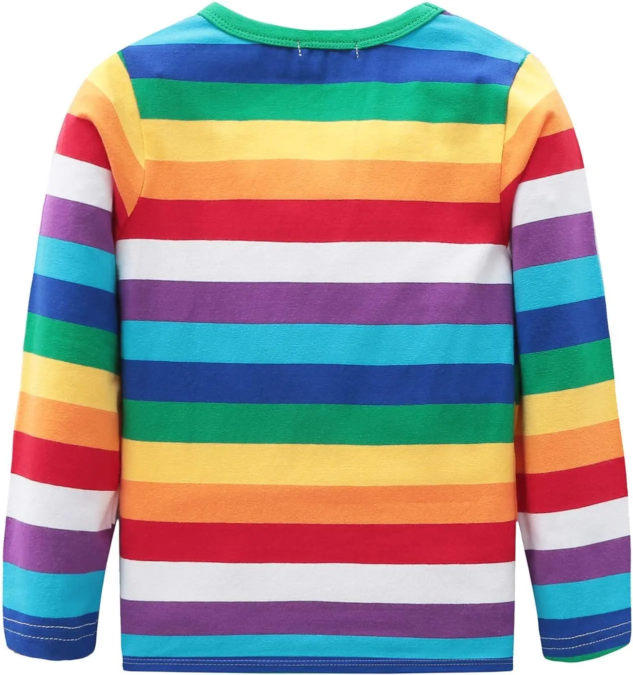 Boys Cotton Long Sleeve T-Shirts Rainbow Striped Shirts