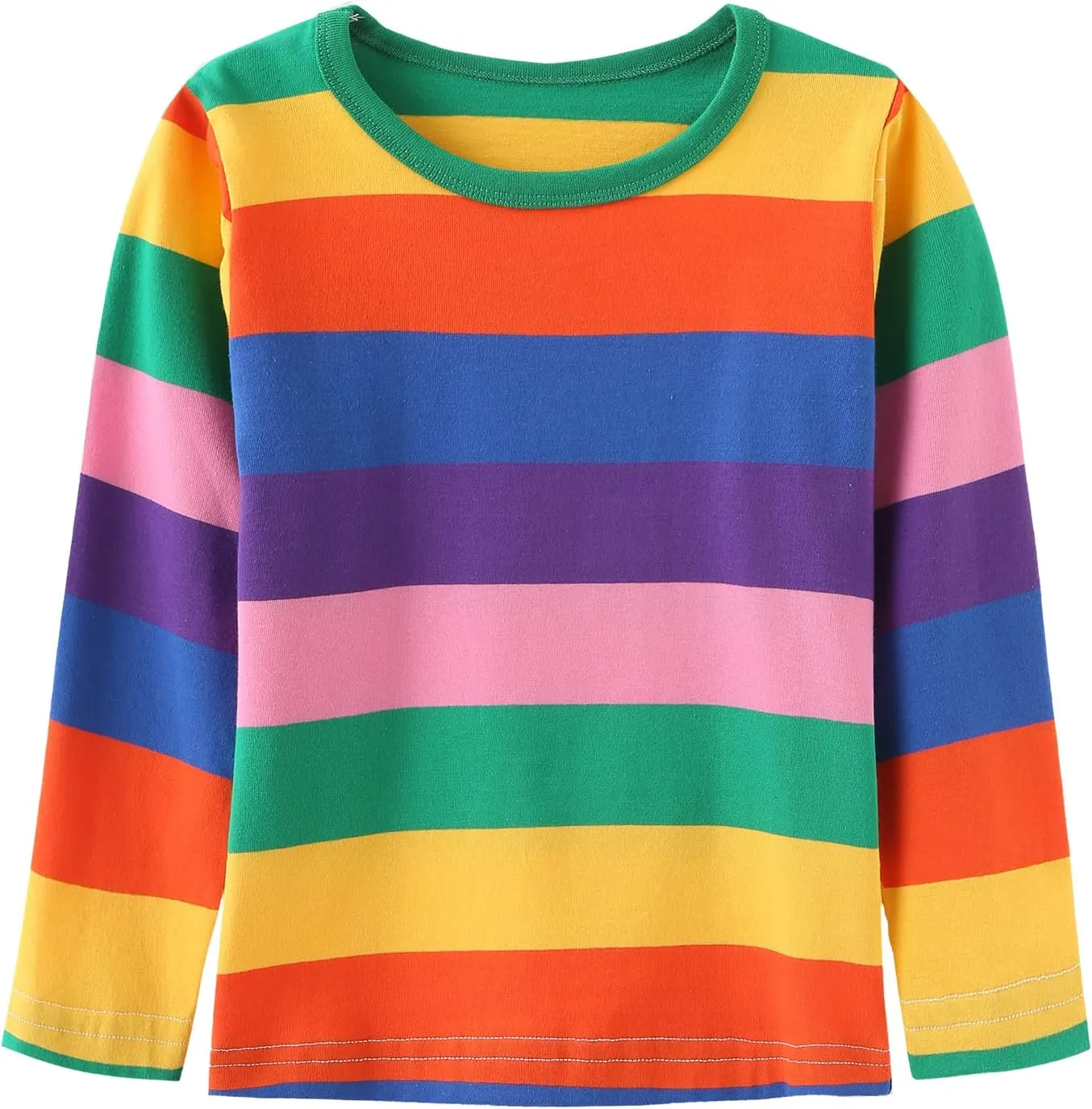 Boys Cotton Long Sleeve T-Shirts Rainbow Striped Shirts