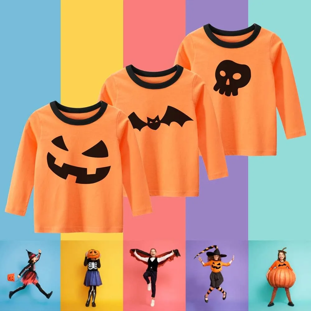 Boys Cotton Long Sleeve T-Shirts Rainbow Striped Shirts