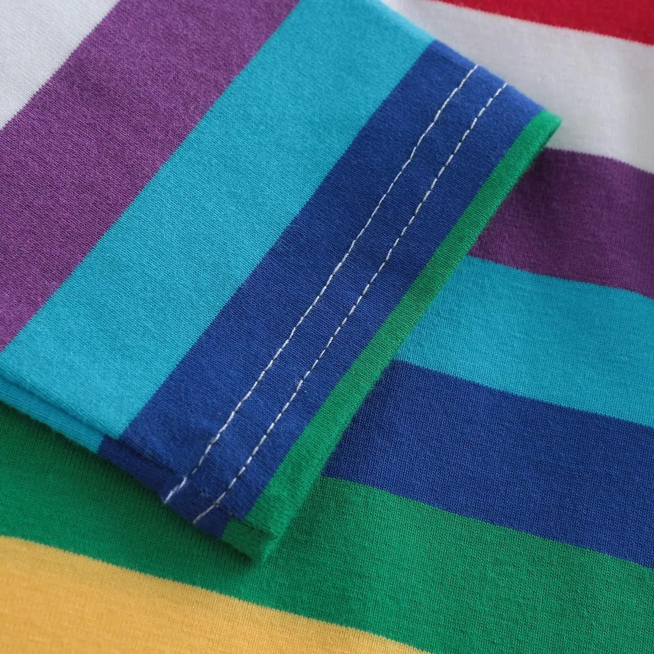 Boys Cotton Long Sleeve T-Shirts Rainbow Striped Shirts