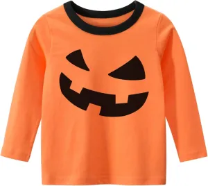 Boys Cotton Long Sleeve T-Shirts Rainbow Striped Shirts
