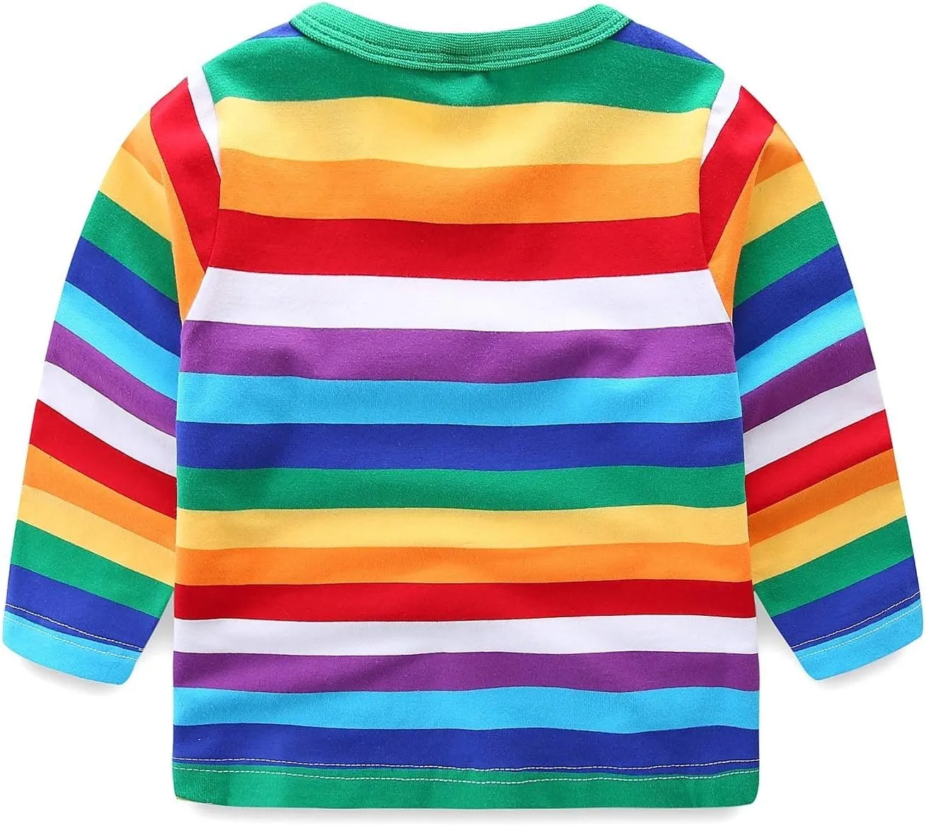 Boys Rainbow Striped Shirt Cotton Long Sleeve T-Shirts