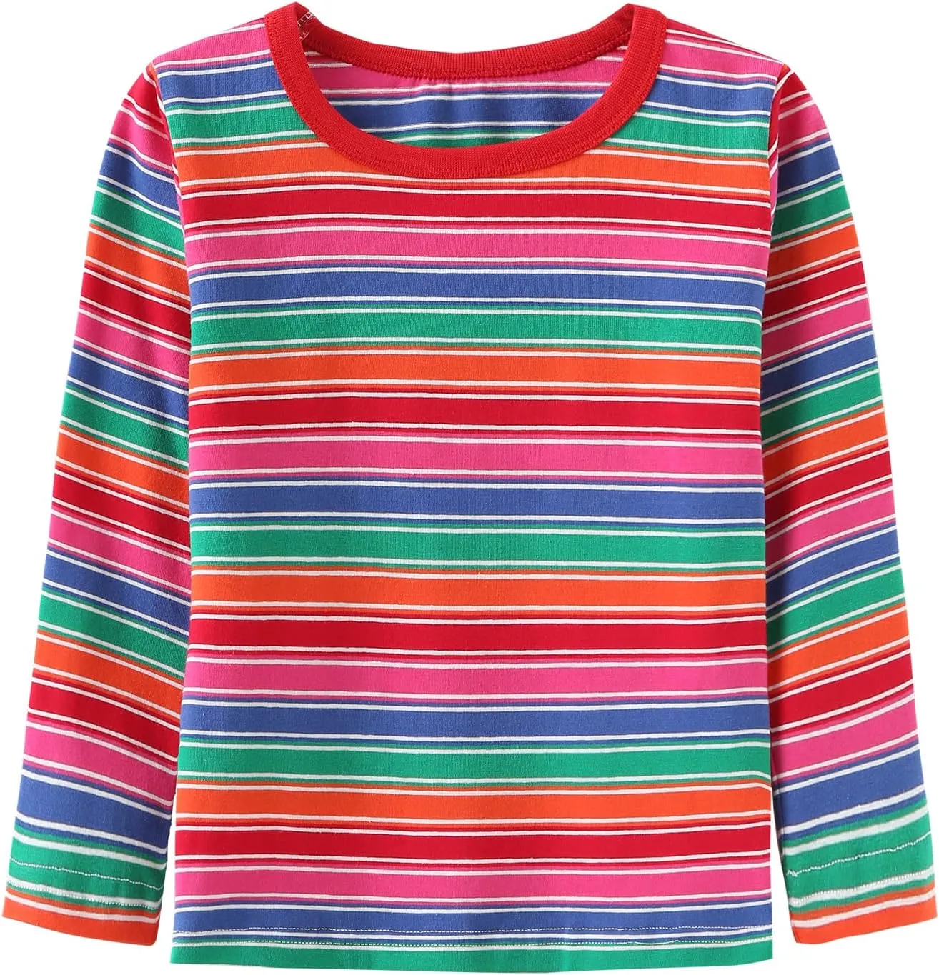 Boys Rainbow Striped Shirt Cotton Long Sleeve T-Shirts