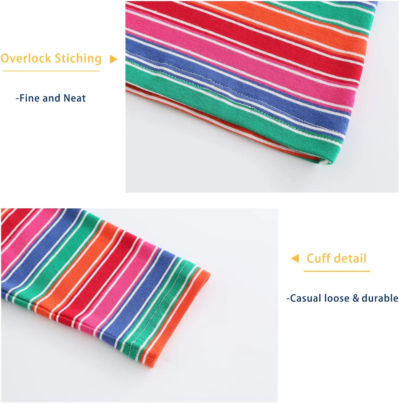 Boys Rainbow Striped Shirt Cotton Long Sleeve T-Shirts