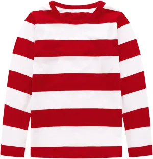 Boys Rainbow Striped Shirt Cotton Long Sleeve T-Shirts