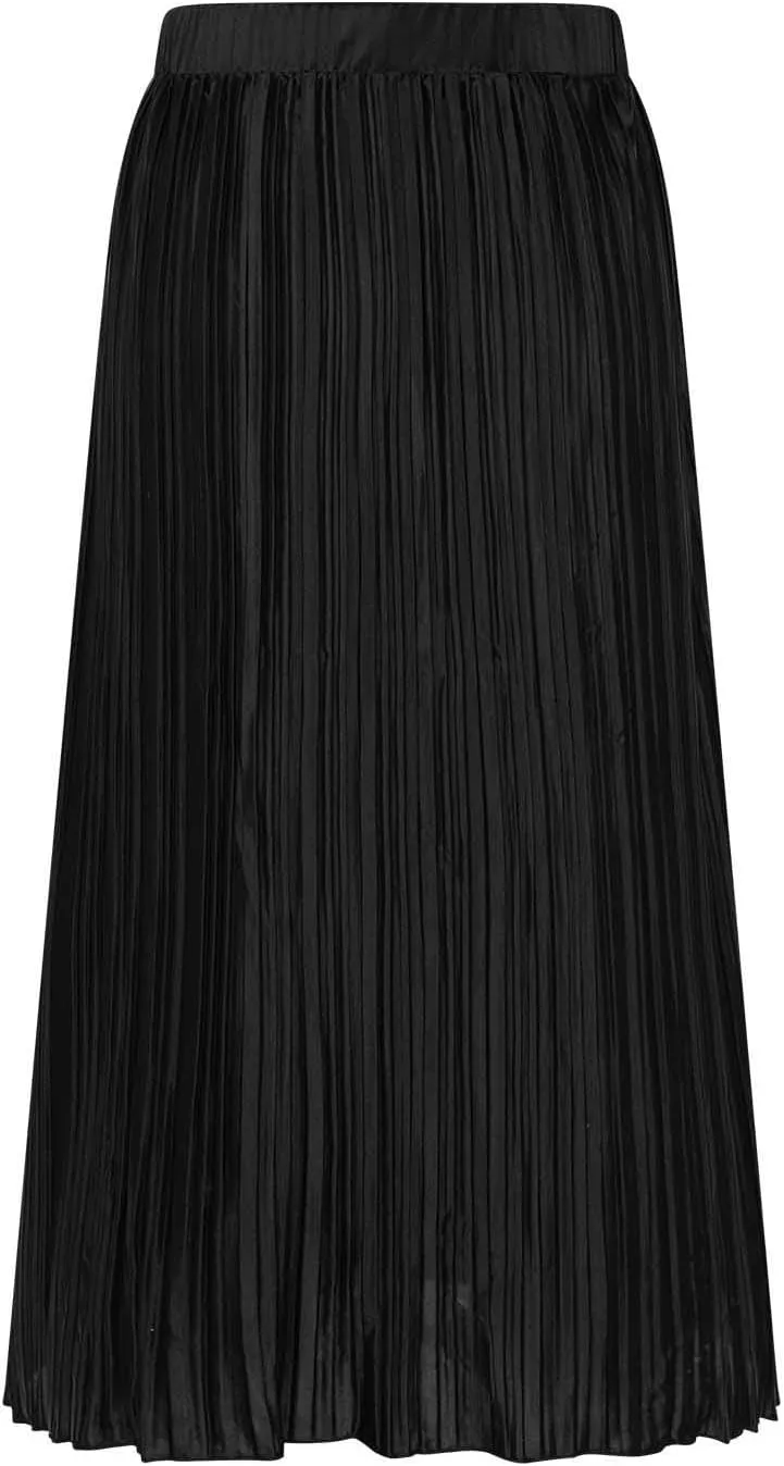 Business Casual Skirts Women Elastic High Waisted Skirts Flowy Summer Skirt Slit Split Sexy Skirts Pleated Midi Skirt