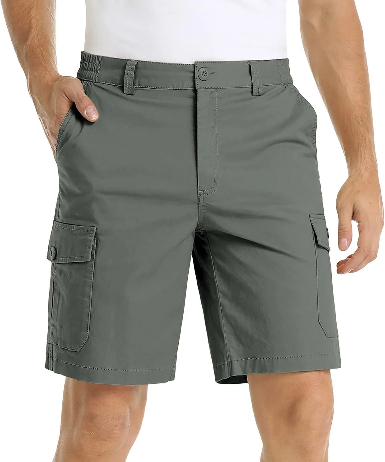 Cargo Shorts for Men Stretch Waist Mens Hiking Cargo Shorts Slid Quick Dry Work Shorts Casual Golf Shorts Lightweight