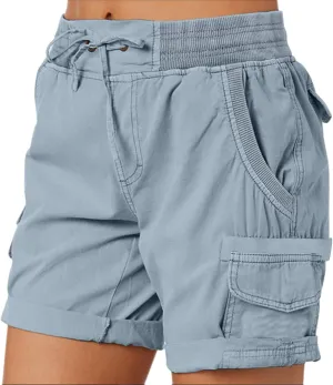 Cargo Shorts for Women Casual Summer Summer Pants Chino Shorts Lightweight Elastic Waist Athletic Shorts 2024