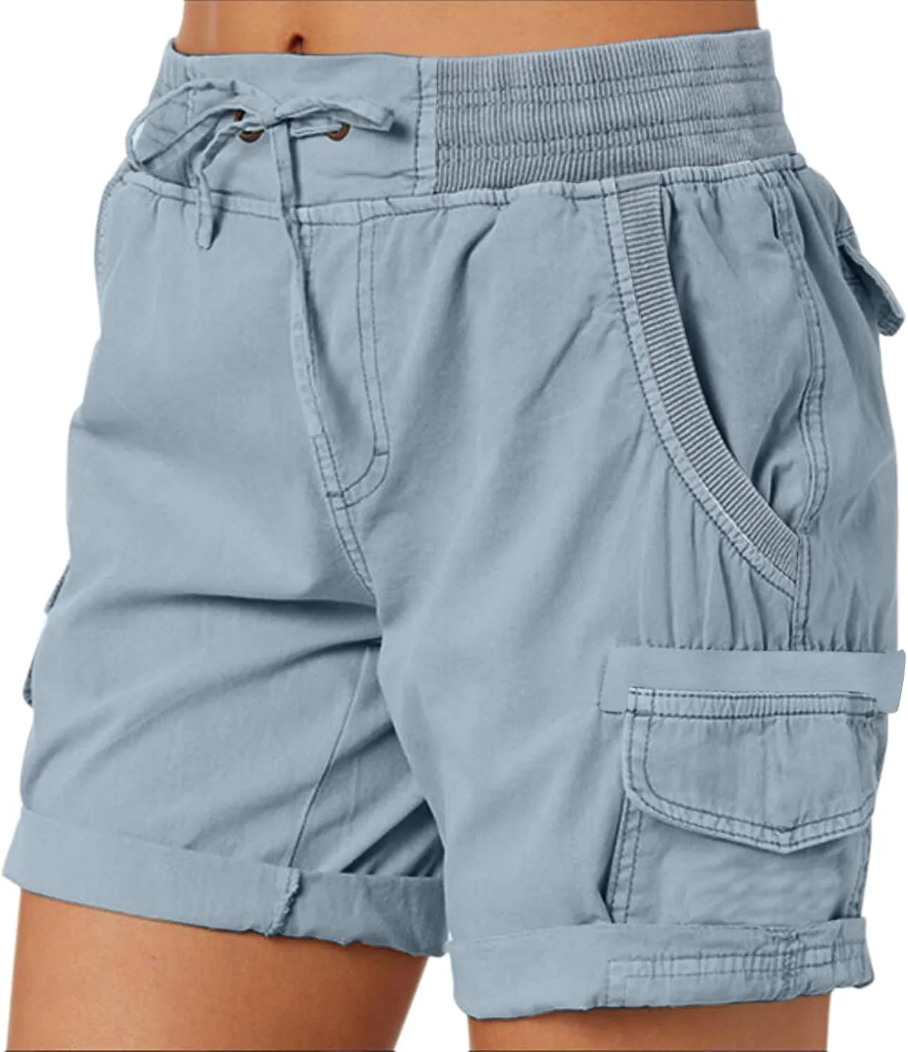 Cargo Shorts for Women Casual Summer Summer Pants Chino Shorts Lightweight Elastic Waist Athletic Shorts 2024