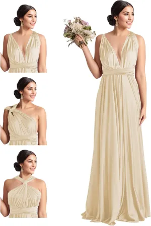 Convertible Bridesmaid Dresses for Women - Plus Size Wedding Long Multiway Dresses