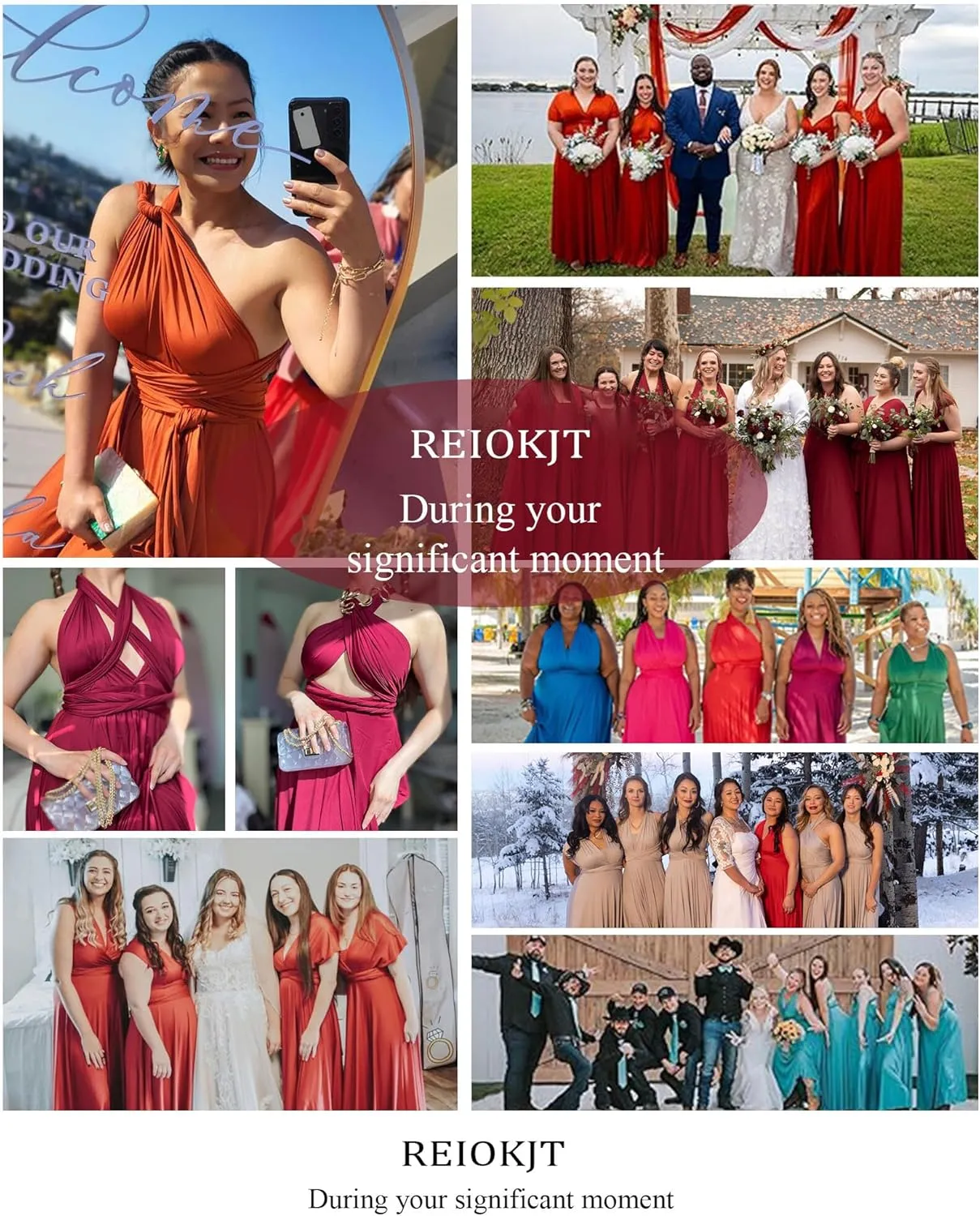 Convertible Bridesmaid Dresses for Women - Plus Size Wedding Long Multiway Dresses
