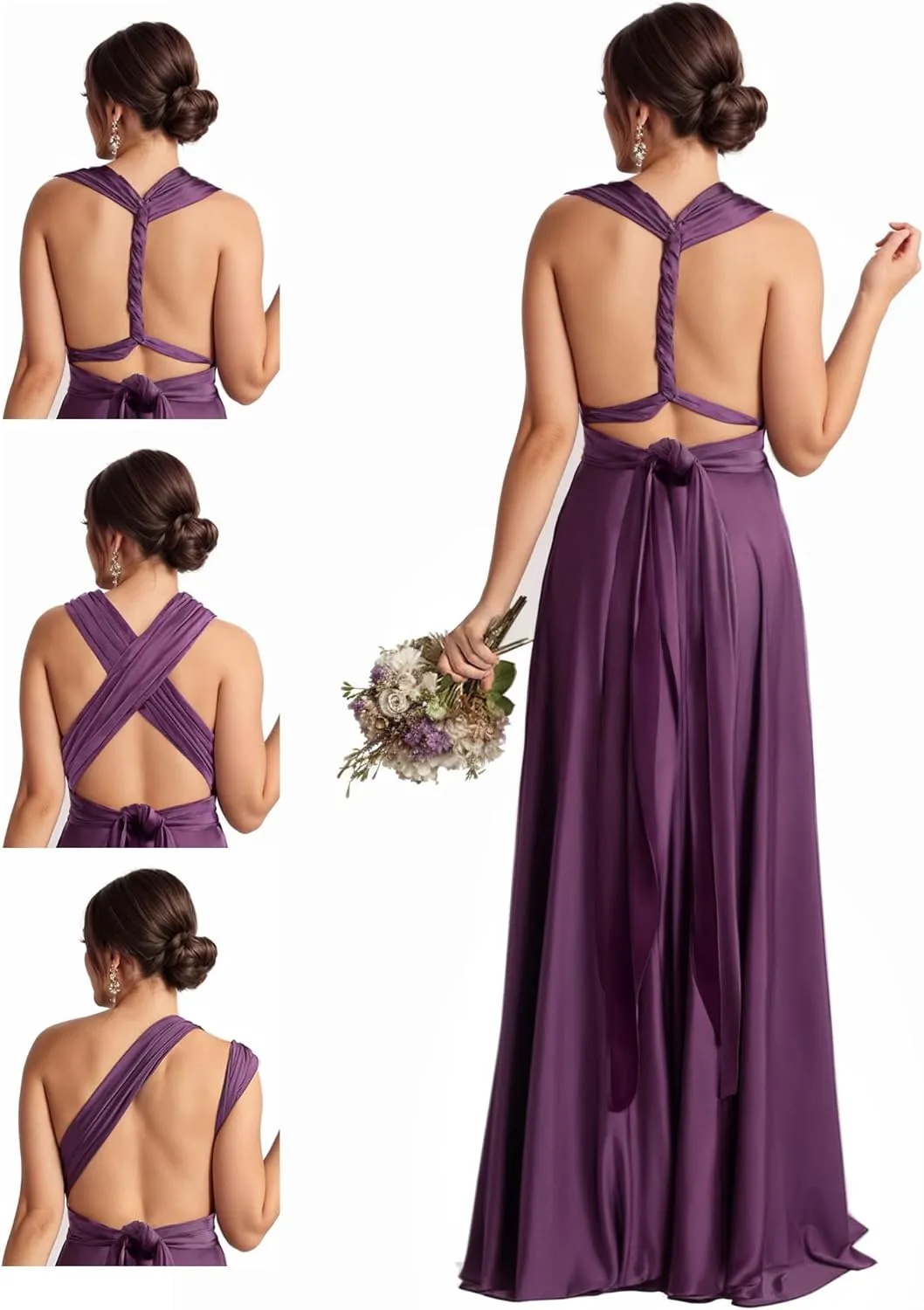 Convertible Bridesmaid Dresses for Women - Plus Size Wedding Long Multiway Dresses