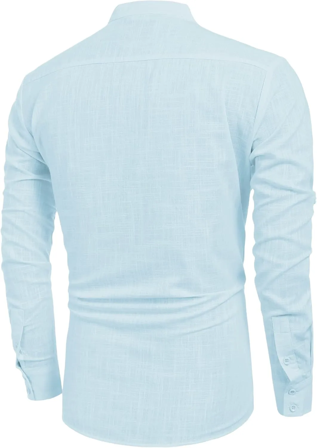COOFANDY Men's Cotton Linen Henley T-Shirts Long Sleeve Hippie Casual Beach T-Shirts