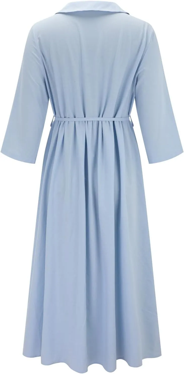 Cotton Linen Dresses for Women Summer Embroidered Sleeve A Line Comfy Cotton Maxi Dress Trendy Summer Vacation Clothes