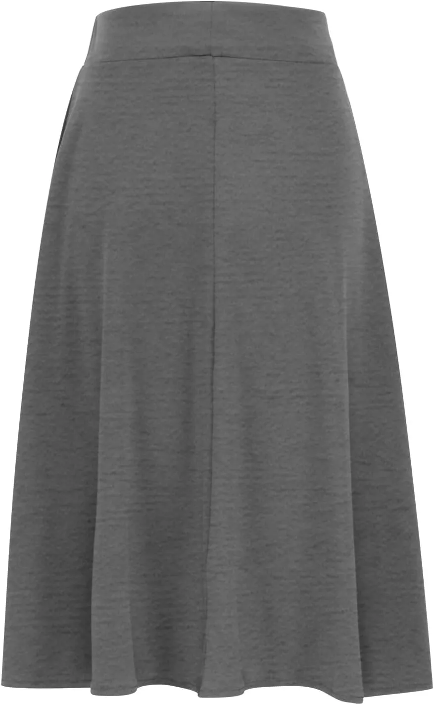DDAPJ pyju High Waist Skirts for Women A-Line Flare Midi Skirt Trendy Casual Flowy Skirts Solid Color Oversized Long Skirt