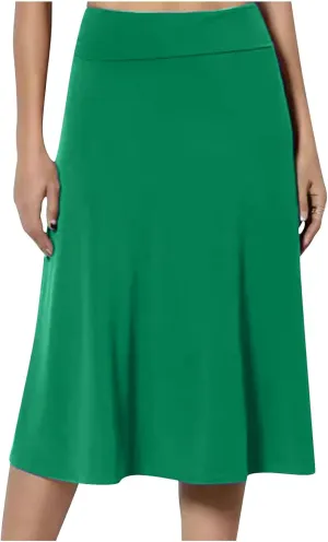 DDAPJ pyju High Waist Skirts for Women A-Line Flare Midi Skirt Trendy Casual Flowy Skirts Solid Color Oversized Long Skirt