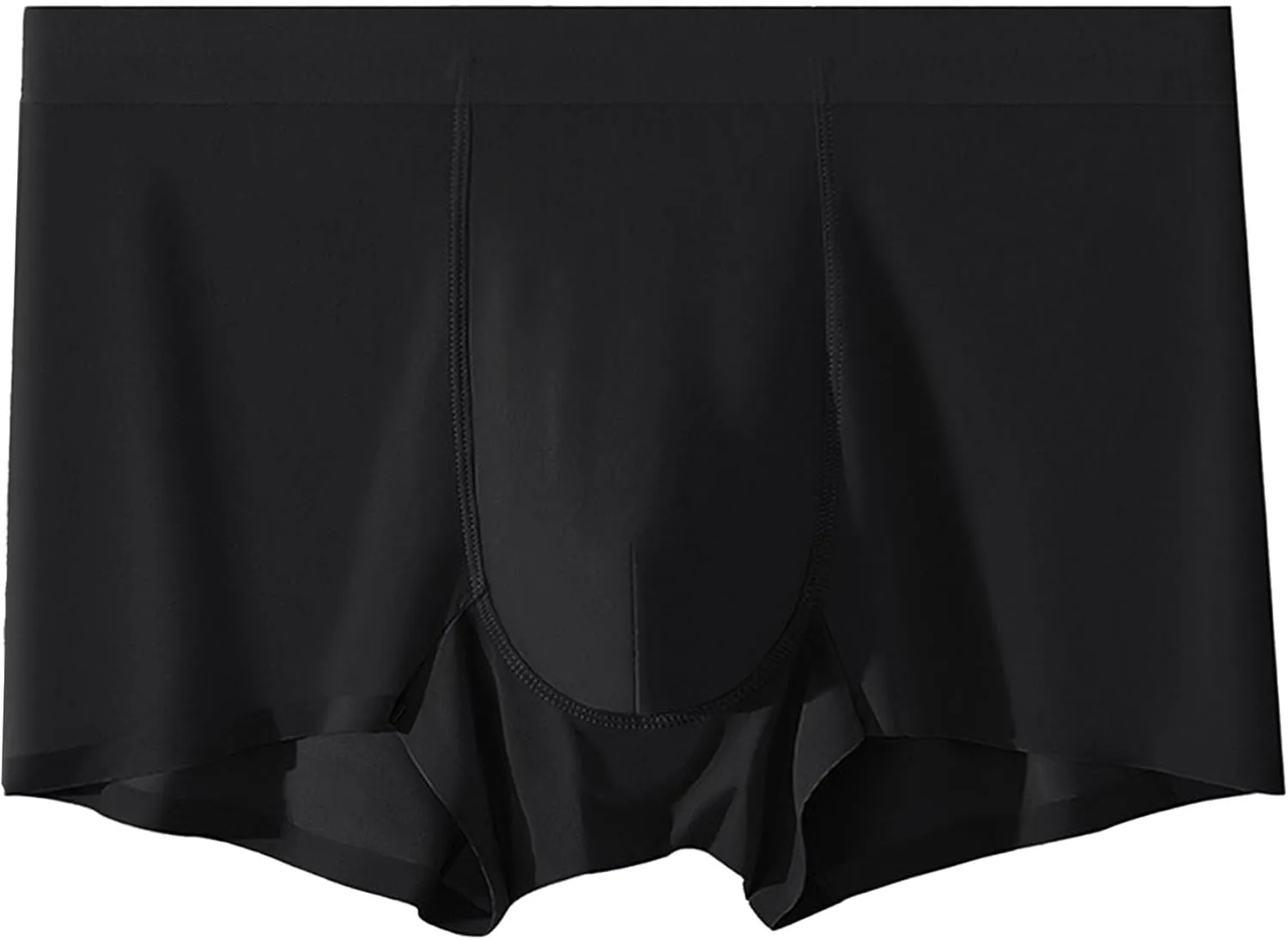 DGHM-JLMY Men's Ice Silk Summer Thin Underwear Seamless Solid Color Boyshort Breathable Boxer Briefs Shorts 2-Pack
