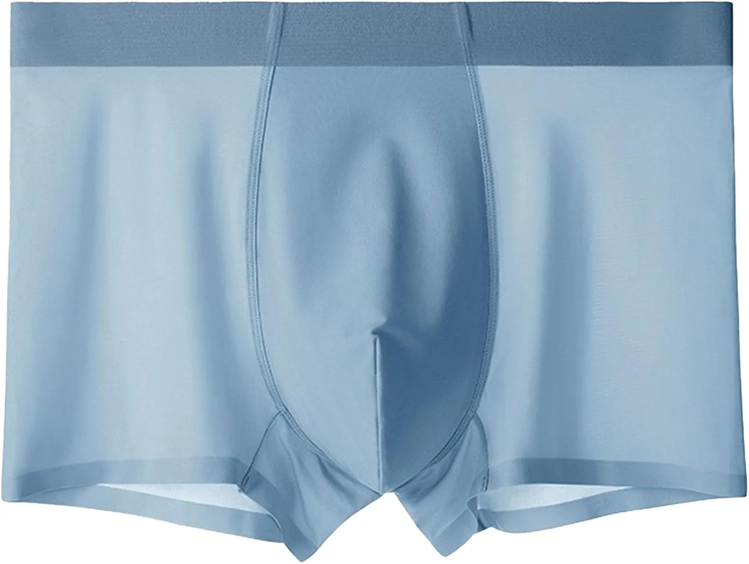 DGHM-JLMY Men's Seamless Underwear Trunks Shorts Ice Silk Sexy Transparent Underpants Lightweight Breathable Boxer Briefs