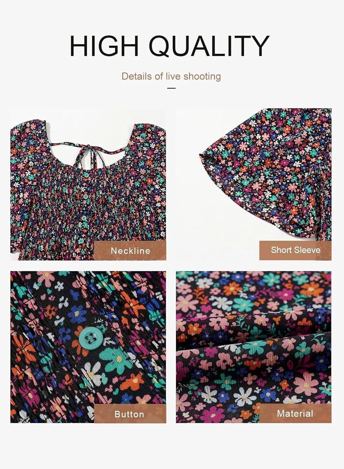 Dokotoo Womens Dresses 2025 Square Neck Tie Backless Summer Dresses Cap Sleeve Floral Buttoned Empire Waist Maxi Dress