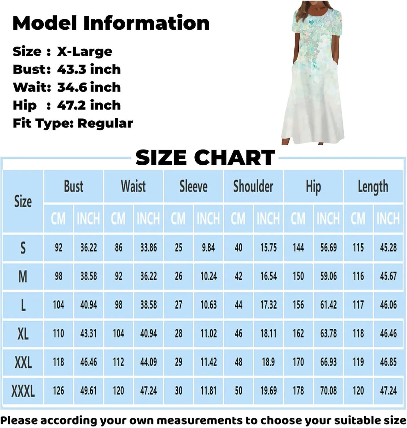 Dresses for Women 2024 Pleated Pocket Long Dresses Round Neck Printed Dresses Short Sleeve Comfy Maxi Dress