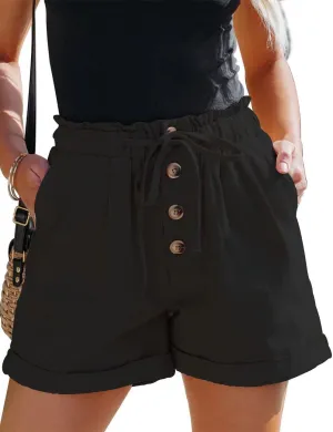 FEKOAFE Womens Shorts 2025 Comfy Summer Drawstring High Waist Cotton Shorts for Women Trendy(S-2XL)