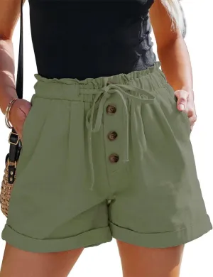 FEKOAFE Womens Shorts 2025 Comfy Summer Drawstring High Waist Cotton Shorts for Women Trendy(S-2XL)
