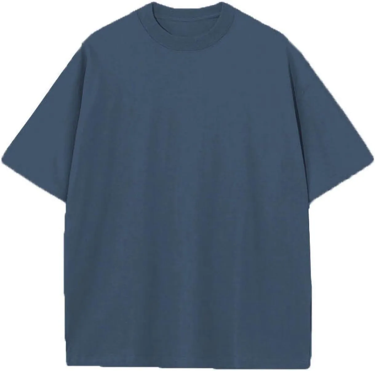 Finelylove Mens Oversized Cotton T-Shirts Big and Tall Short Sleeve Crewneck Casual Shirts Summer Cotton Basic Tee Tops