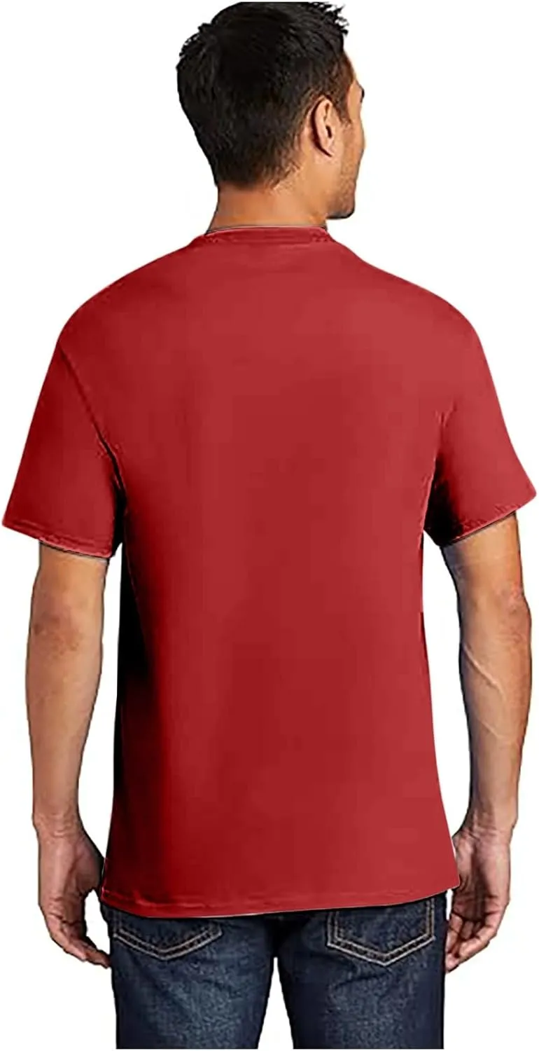 Finelylove Mens Oversized Cotton T-Shirts Big and Tall Short Sleeve Crewneck Casual Shirts Summer Cotton Basic Tee Tops