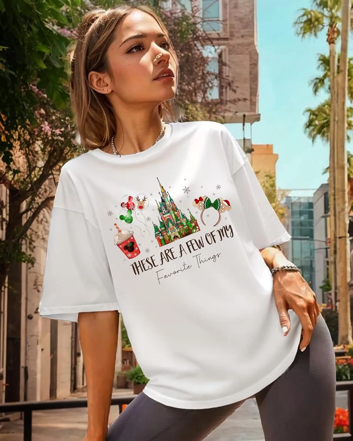 Flafens Graphic Tees T Shirts for Women - Cute Womens T-Shirts Cotton Tshirts Tops Teens Girls